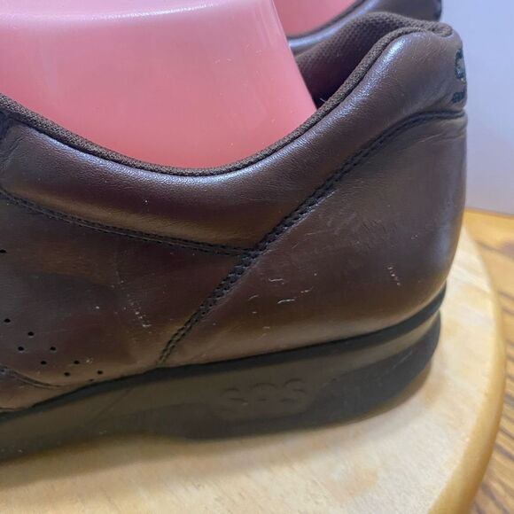 SAS Time Out Brown Leather Tripad Comfort Diabetic Walking Oxfords Men's Sz 10 - Picture 9 of 11